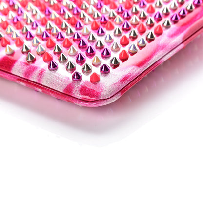 Christian Louboutin Patent Glittart Studded Loubiposh Chain Clutch Shocking Pink 7 of 12
