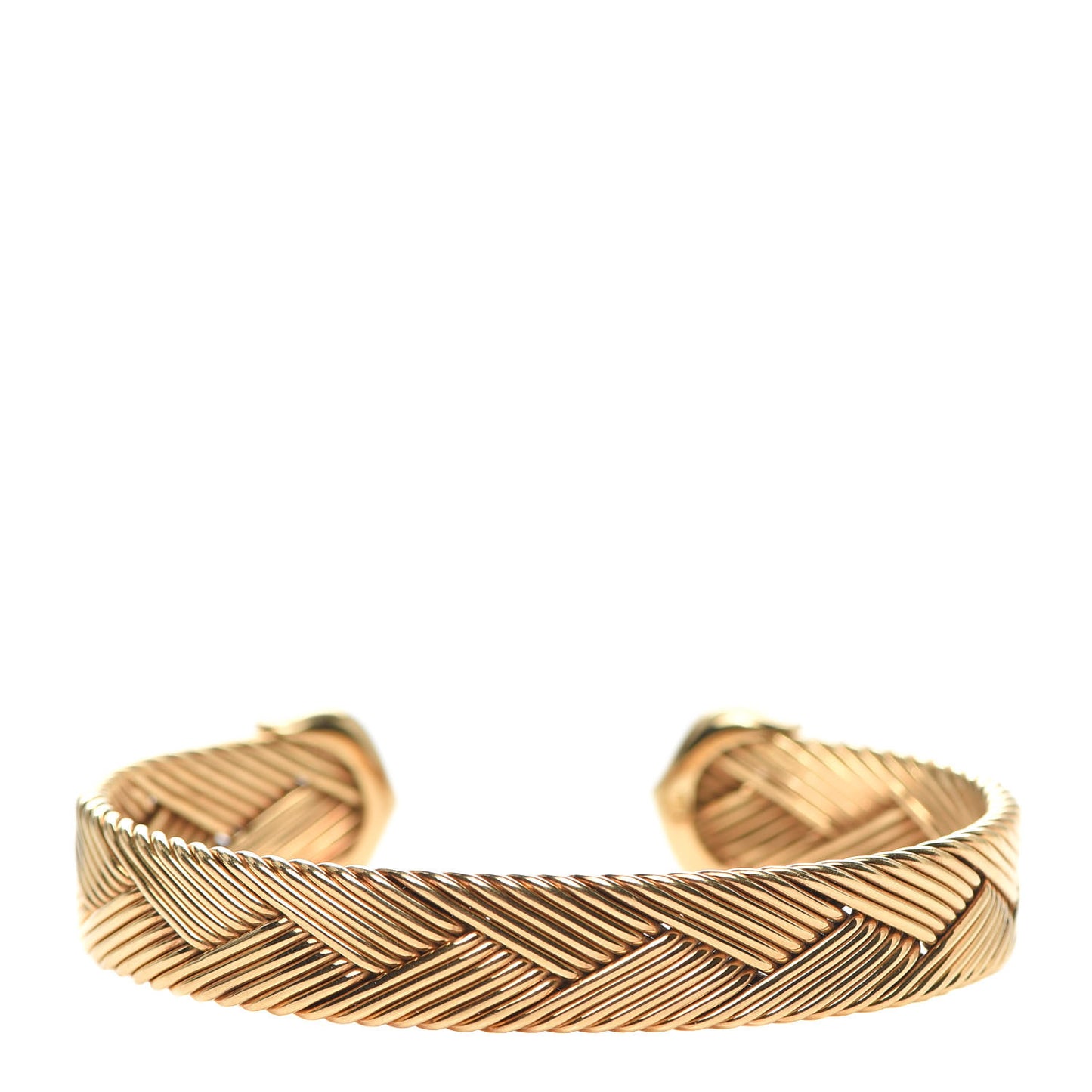 18K Yellow Gold C De Cartier Woven Cuff Bracelet