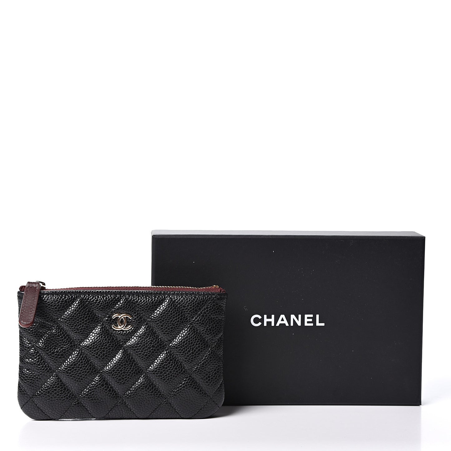 Caviar Quilted Small Cosmetic Case Black
