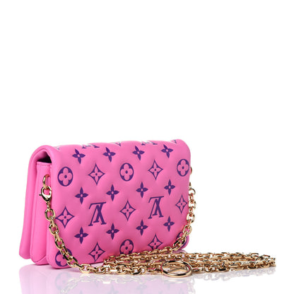 Louis Vuitton Lambskin Embossed Monogram Vuittamins Pochette Coussin Rose Violet 3 of 12