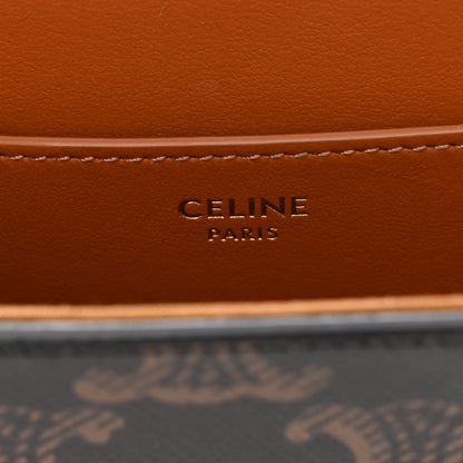 Celine Triomphe Canvas Calfskin Tabou Clutch on Strap Tan 6 of 9