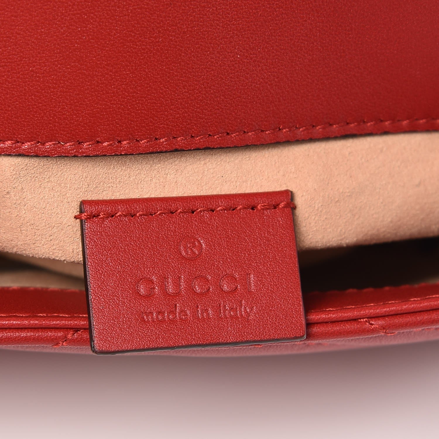 Gucci Calfskin Matelasse Super Mini GG Marmont Shoulder Bag Hibiscus Red 6 of 9