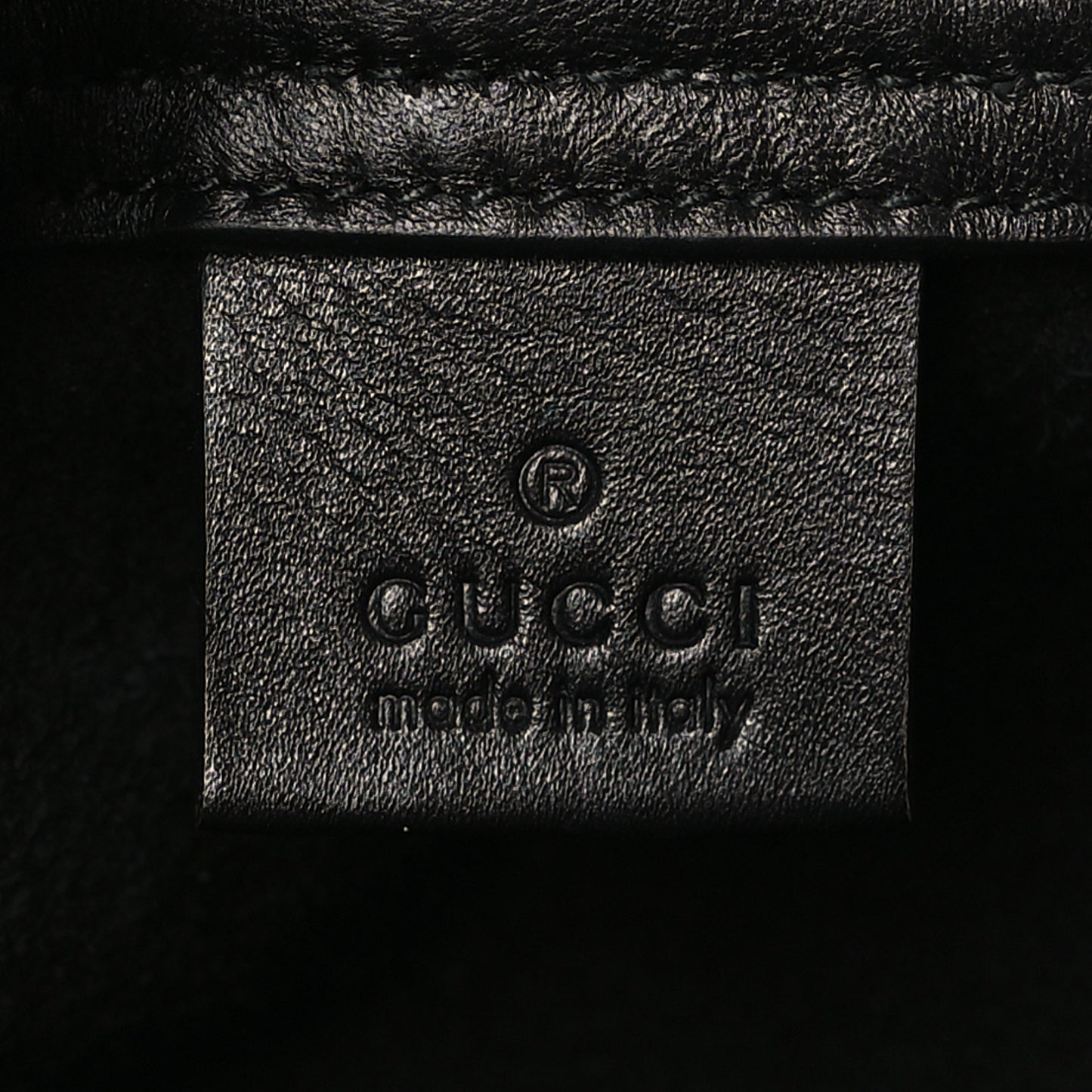 Calfskin Logo Drawstring Backpack Black