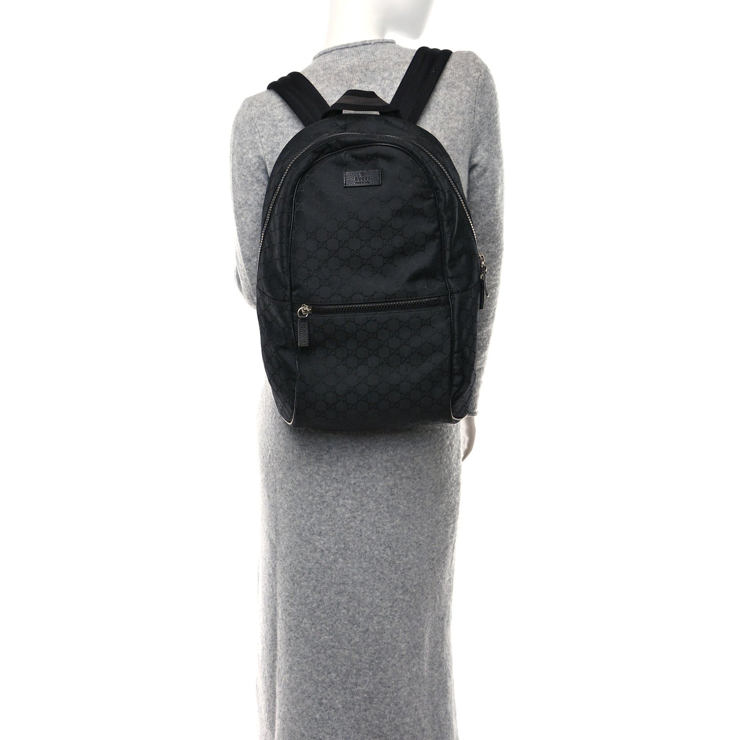 Nylon Monogram Slim Backpack Black