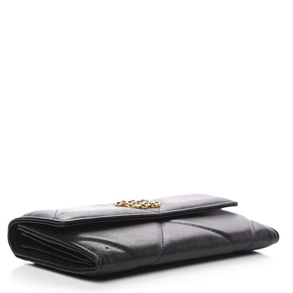 Chanel Goatskin Quilted 19 Flap Wallet Black 3 of 11