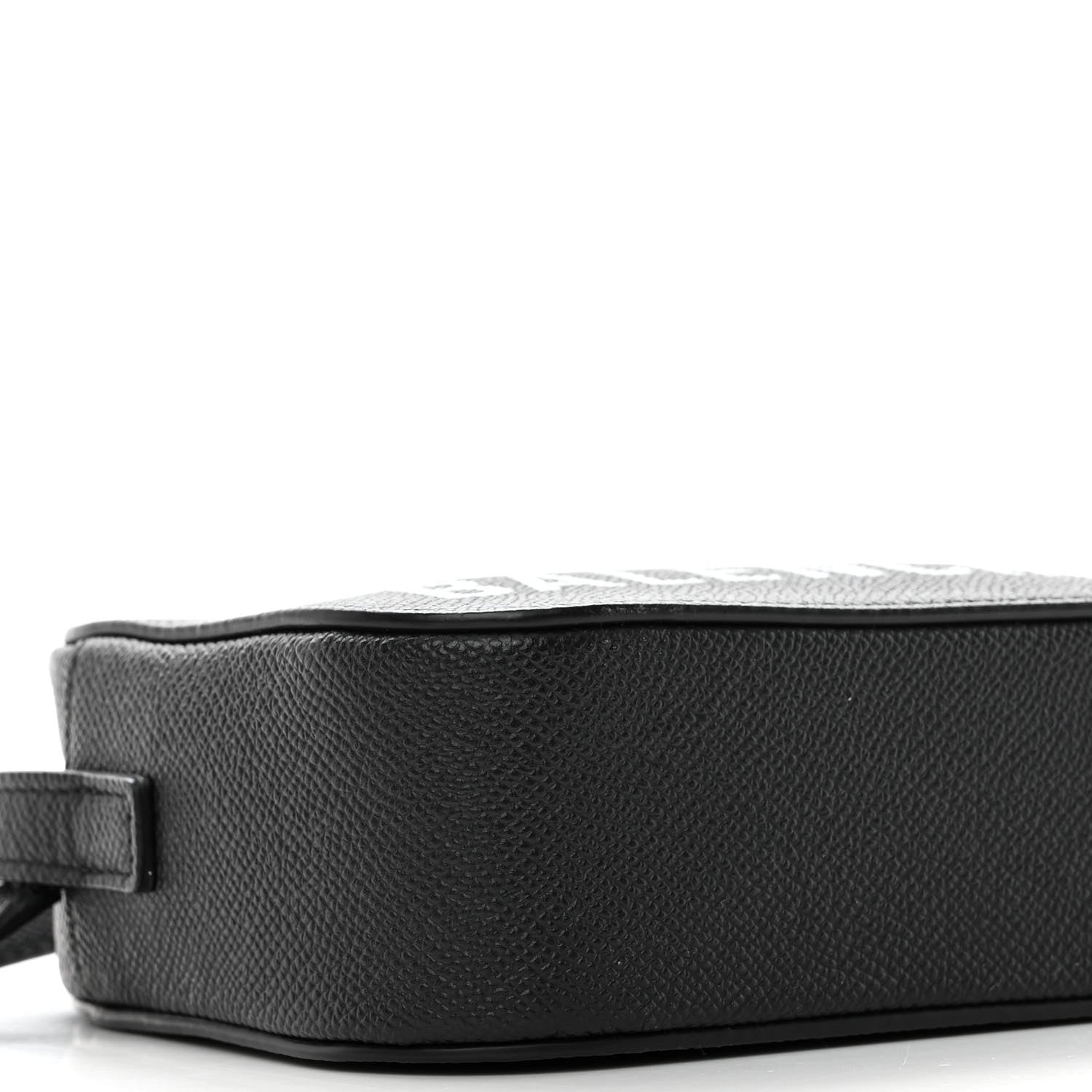 Balenciaga Signature Grained Calfskin Logo XS Ville Camera Bag Black White 8 of 9