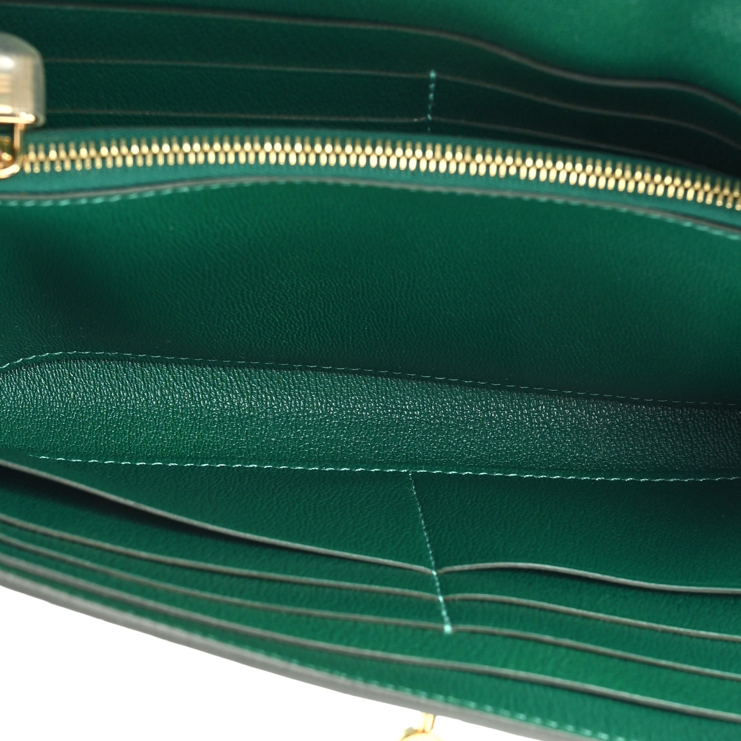 Shiny Alligator Kelly Wallet Longue Vert Emeraude