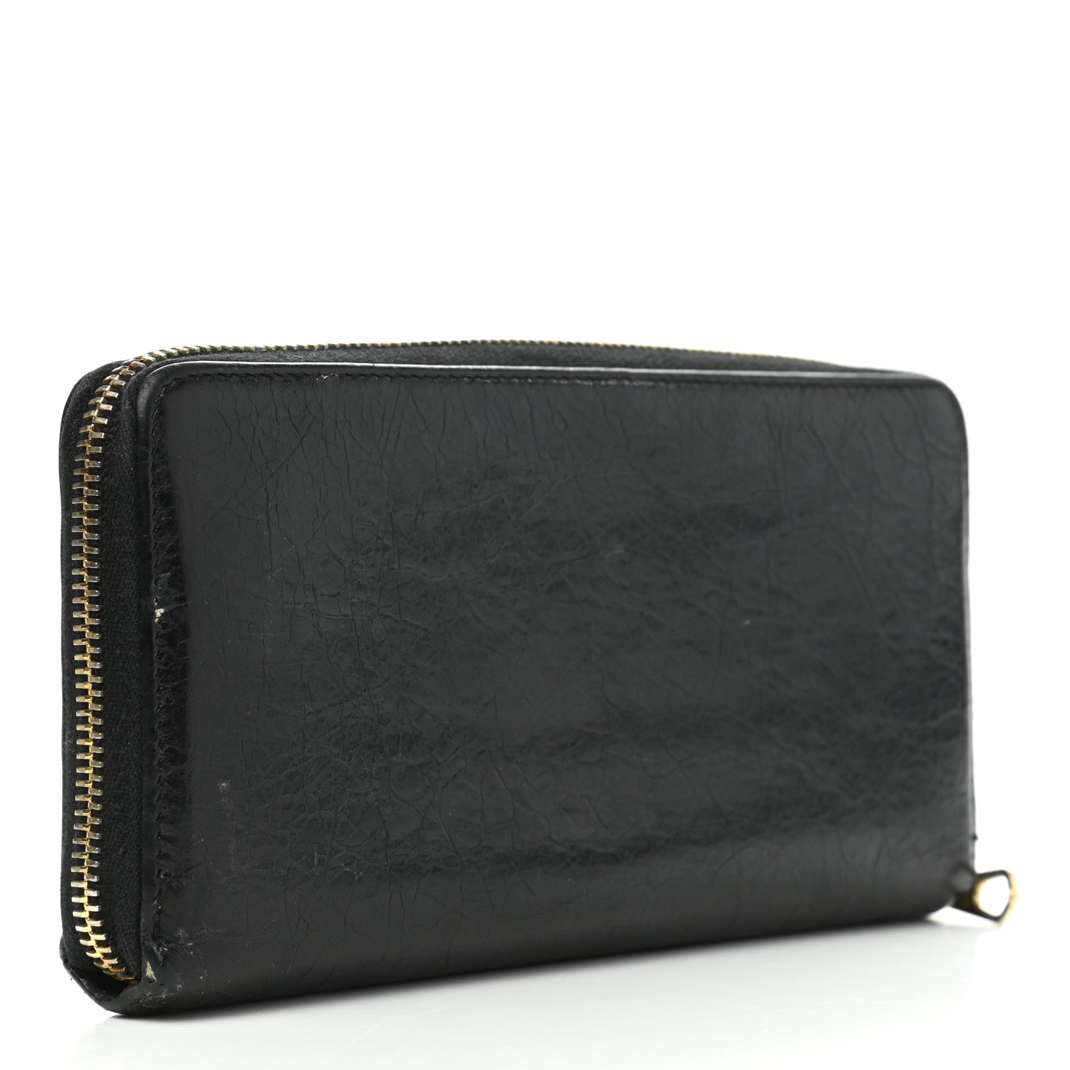 Balenciaga Agneau Giant 12 Gold Hardware Continental Zip Around Wallet Black 3 of 12
