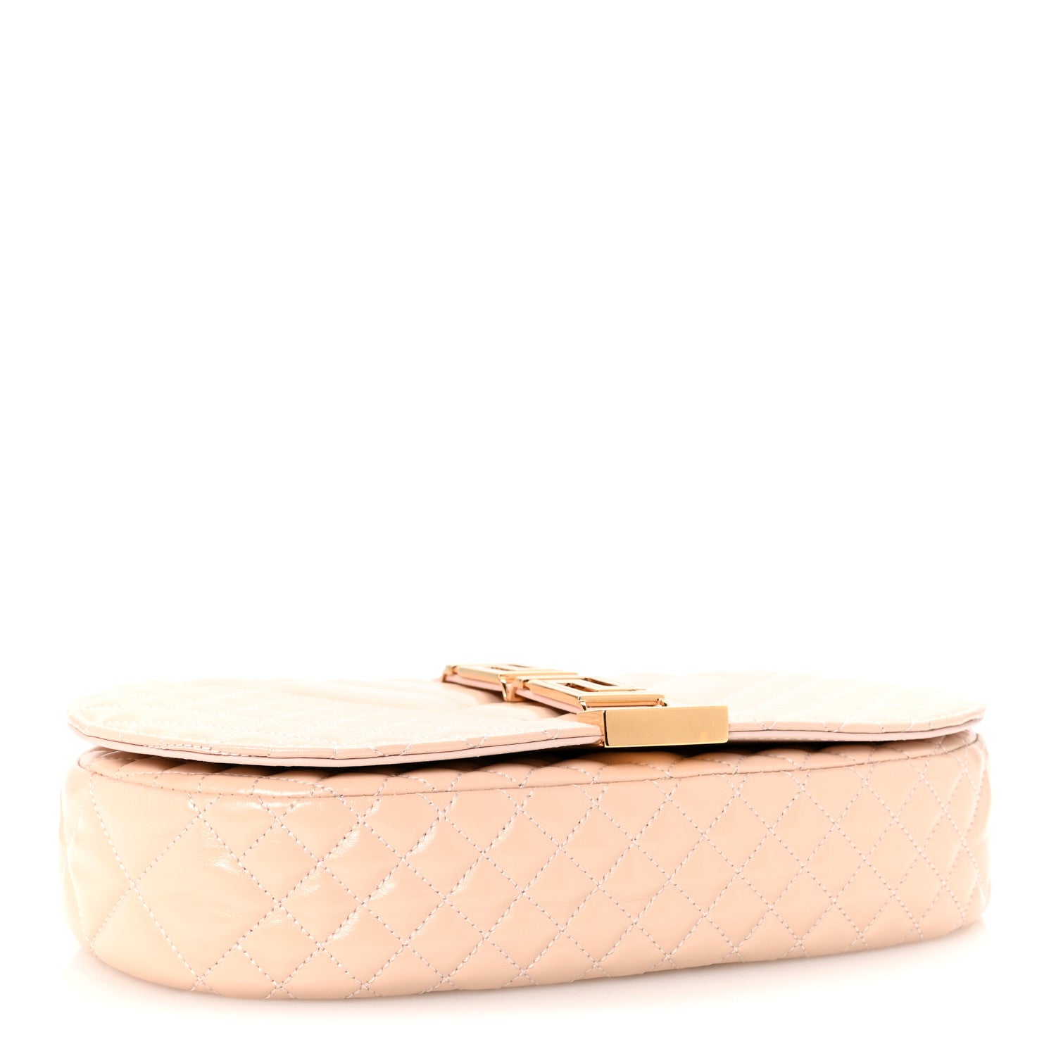 Versace Patent Quilted Greca Goddess Shoulder Bag Light Pink 4 of 10