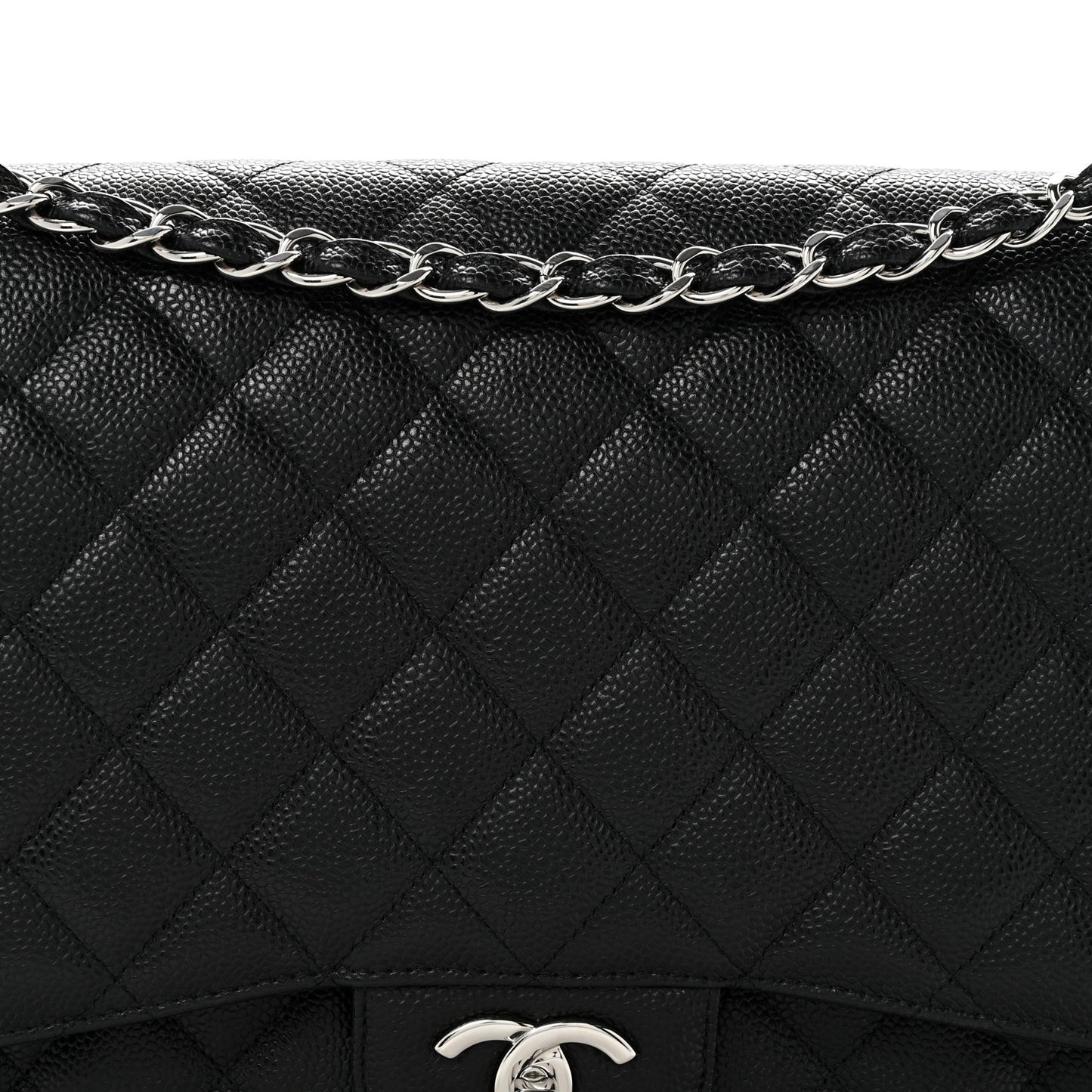 Caviar Quilted Maxi Double Flap Black