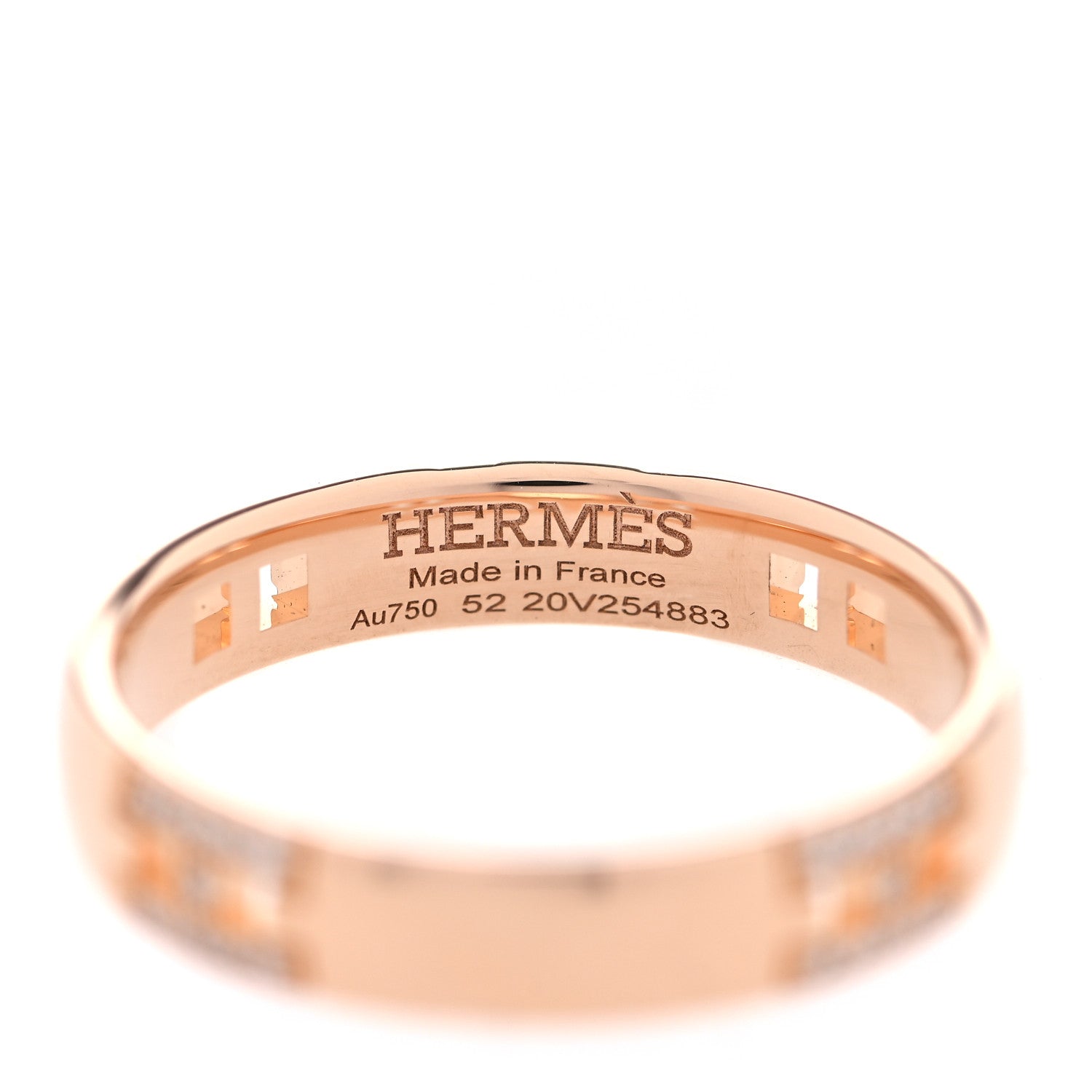 Hermes 18K Rose Gold Diamond Ever Herakles Four-Station Wedding Band Ring 52 6 4 of 5