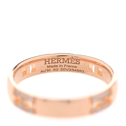Hermes 18K Rose Gold Diamond Ever Herakles Four-Station Wedding Band Ring 52 6 4 of 5