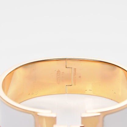 Hermes Enamel Wide Clic Clac H Bracelet GM White 5 of 5