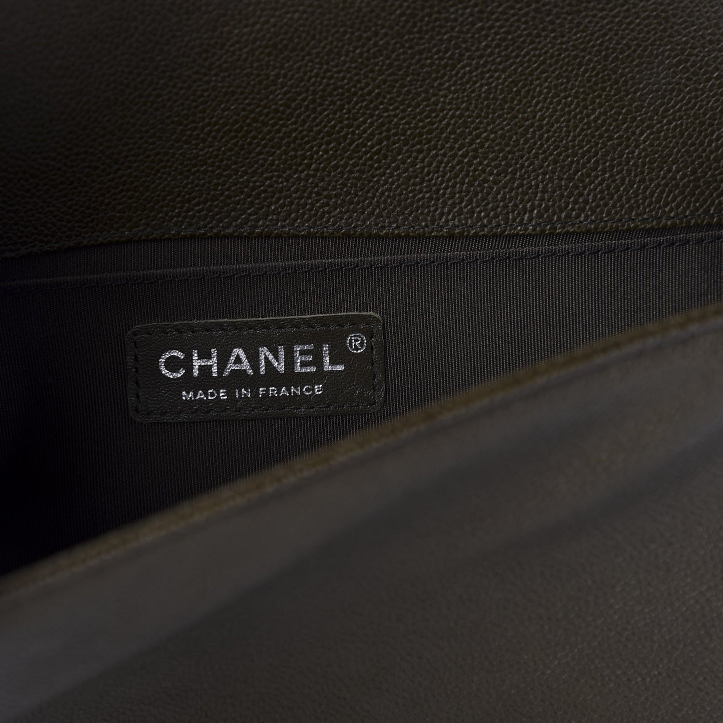Caviar Quilted Medium Boy Flap Khaki