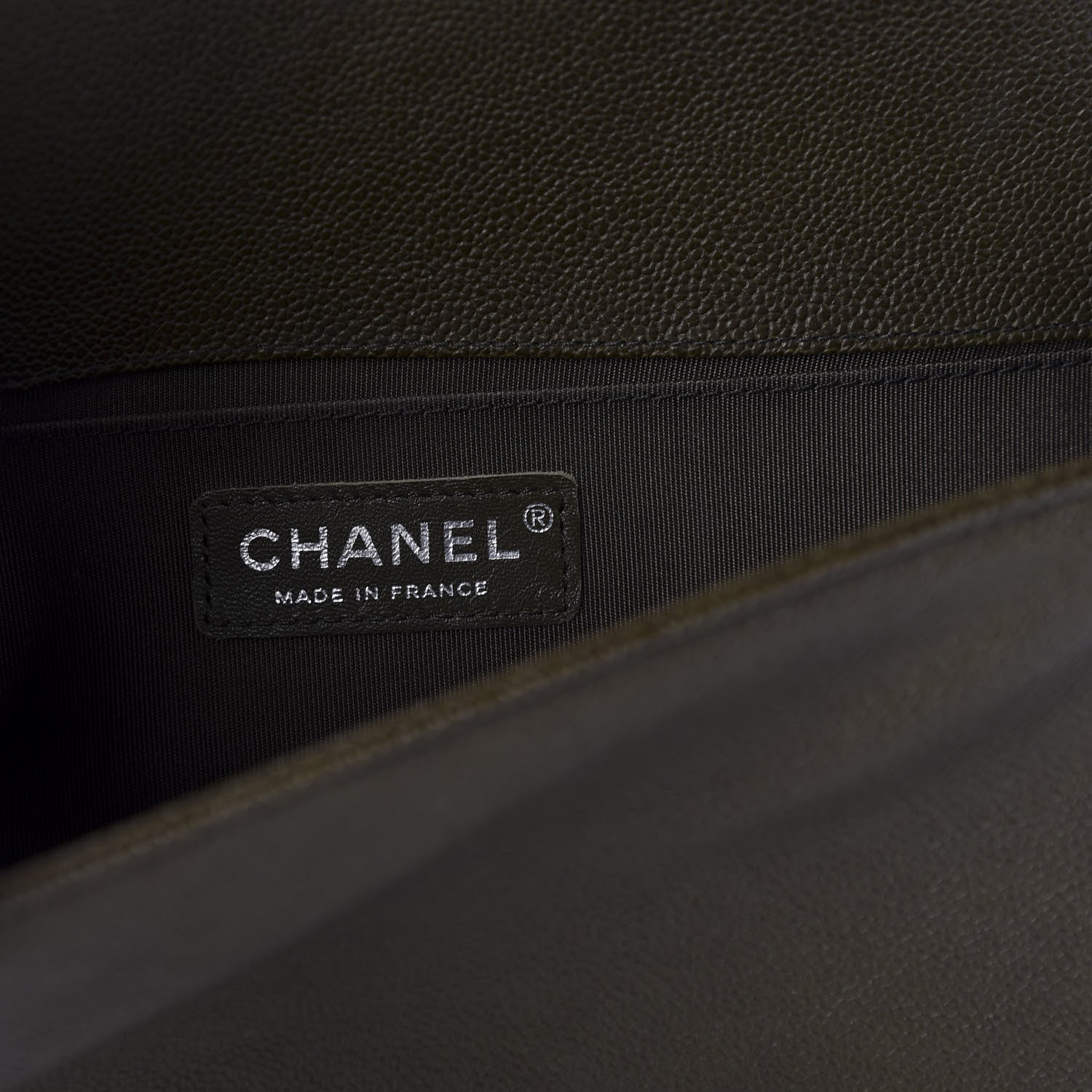 Chanel Caviar Quilted Medium Boy Flap Khaki 8 of 11