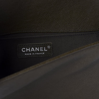 Chanel Caviar Quilted Medium Boy Flap Khaki 8 of 11