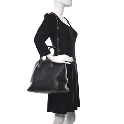 Burberry London Grainy Calfskin Medium Greenwood Bowling Bag Black 2 of 10