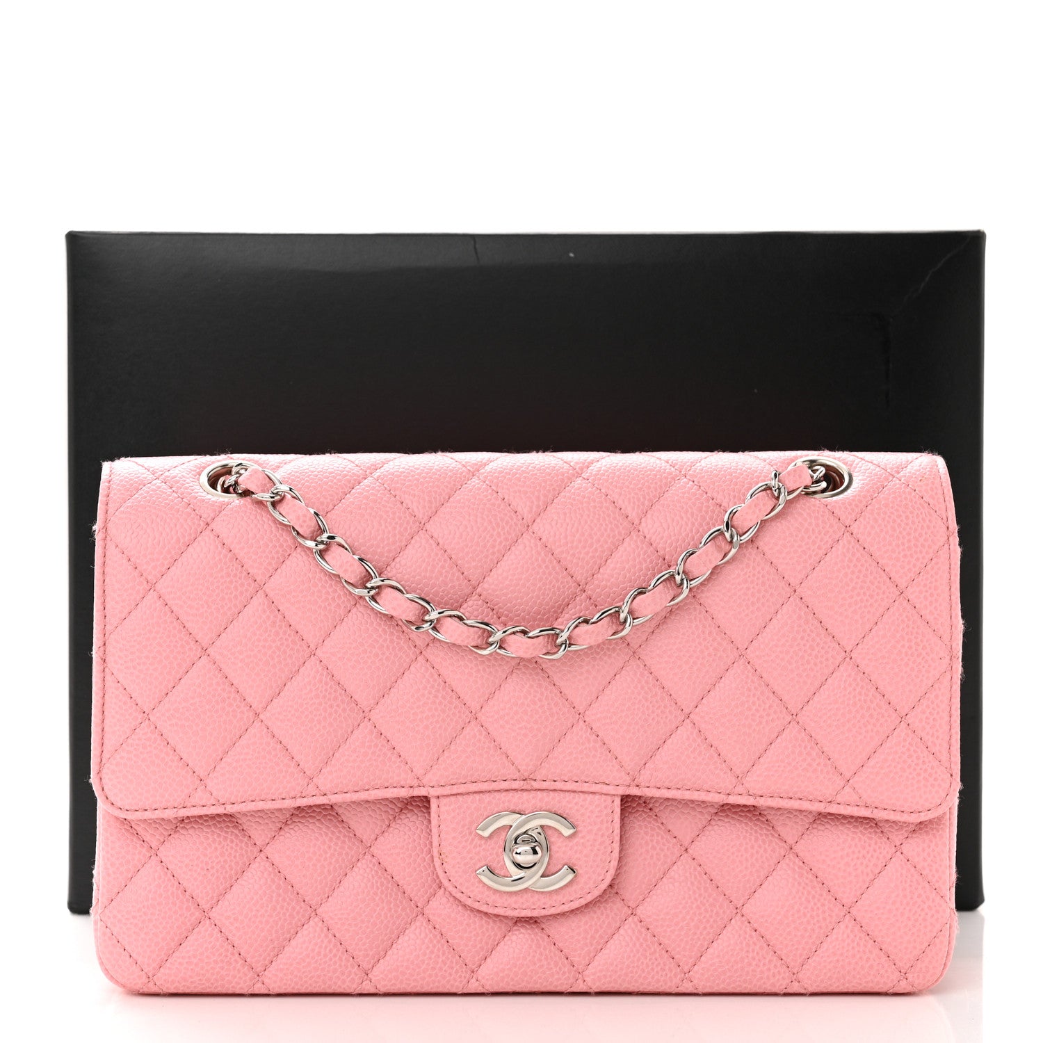 Chanel Caviar Quilted Medium Double Flap Pink 13 of 13
