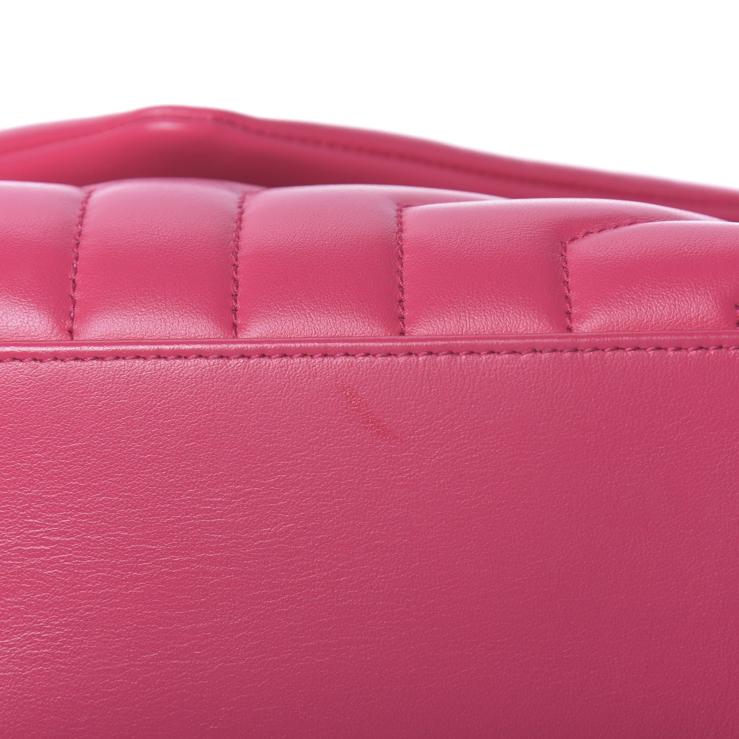 Saint Laurent Calfskin Y Quilted Monogram Small Loulou Chain Satchel Fresh Fuchsia 9 of 10