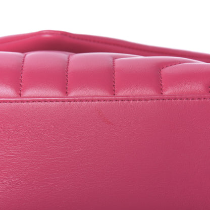 Saint Laurent Calfskin Y Quilted Monogram Small Loulou Chain Satchel Fresh Fuchsia 9 of 10