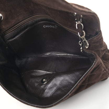 Chanel Suede Quilted Medium Single Flap Brown 9 of 12
