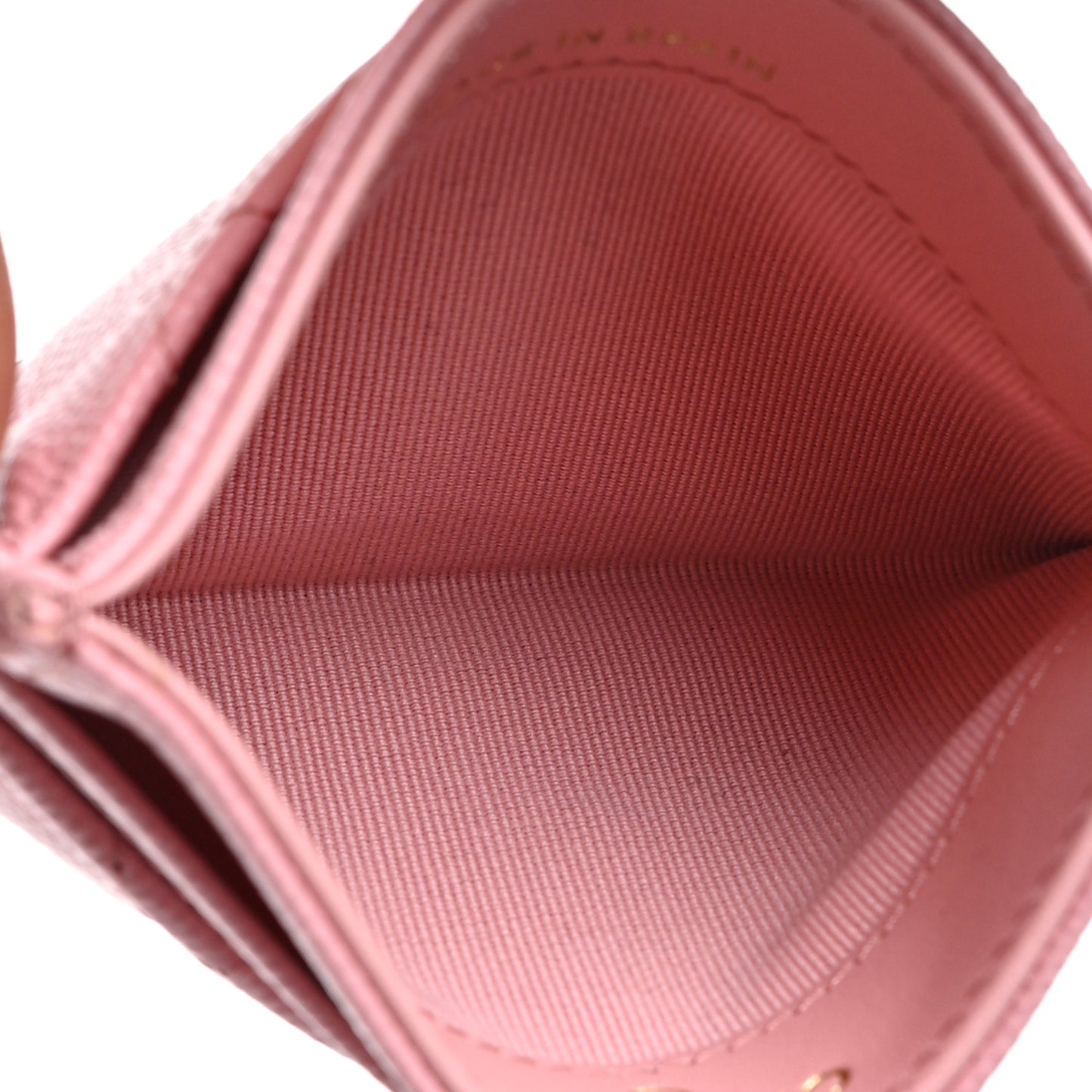 Caviar Quilted Card Holder Pink