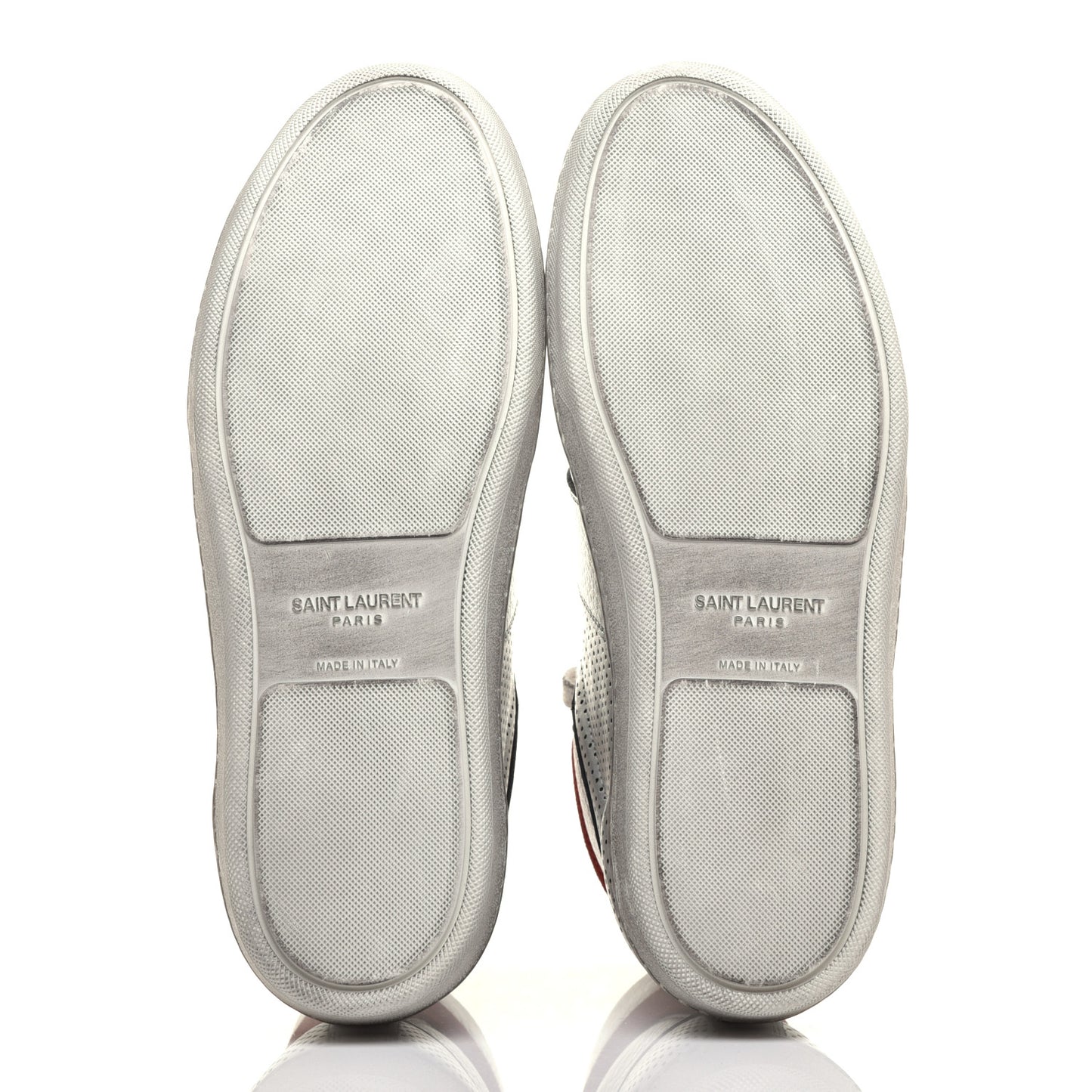 Metallic Calfskin Perforated Court Classic SL/10H High Top Sneakers 39 Silver