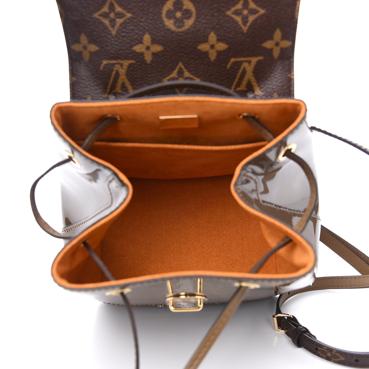 Patent Monogram Hot Springs Backpack Vert Bronze