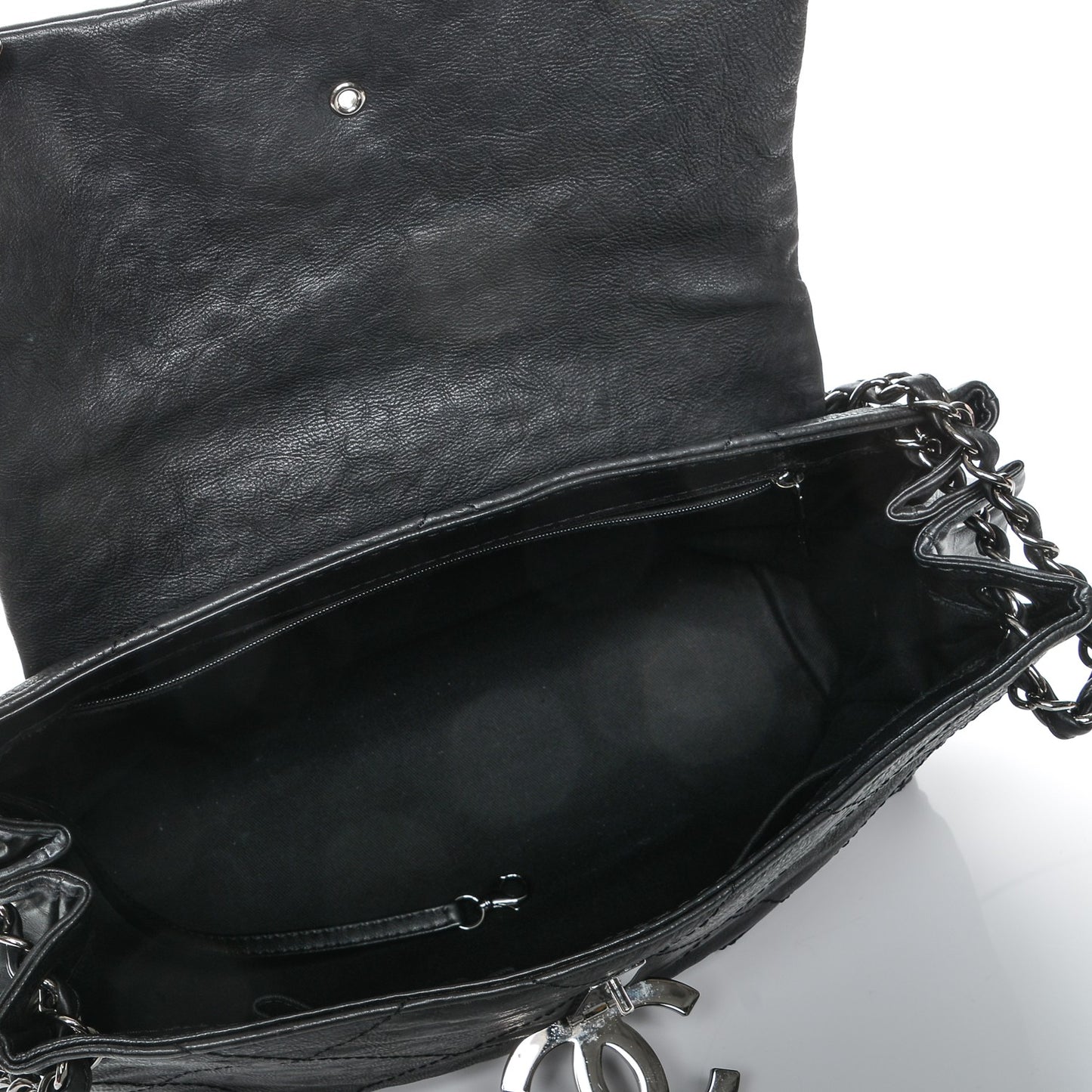 Calfskin Quilted Large Hamptons Flap Black