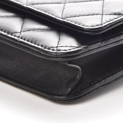 Chanel Lambskin Quilted Wallet On Chain WOC Black 10 of 13