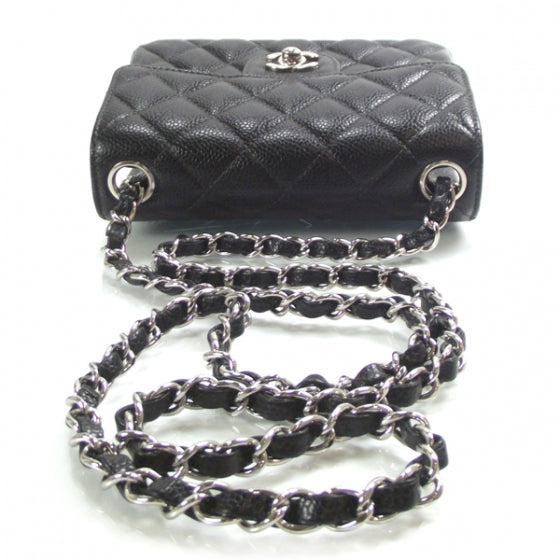 Caviar Quilted Mini Flap Black