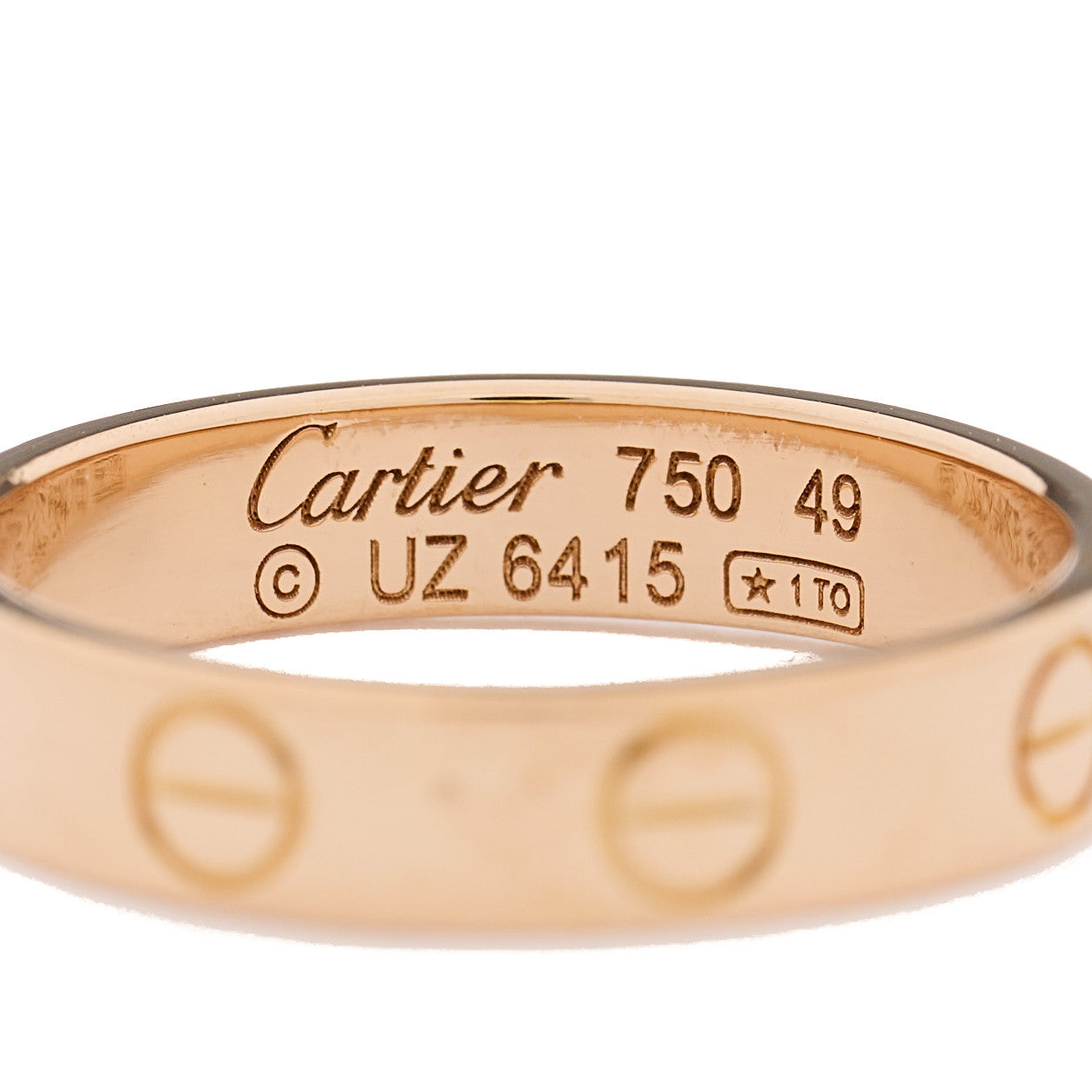 18K Pink Gold 3.5mm LOVE Wedding Band Ring 49 5