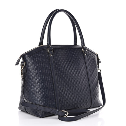 Gucci Soft Microguccissima Dome Satchel Navy 3 of 11