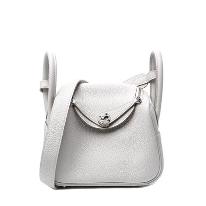 Hermes Taurillon Clemence Mini Lindy 20 Gris Perle 1 of 13