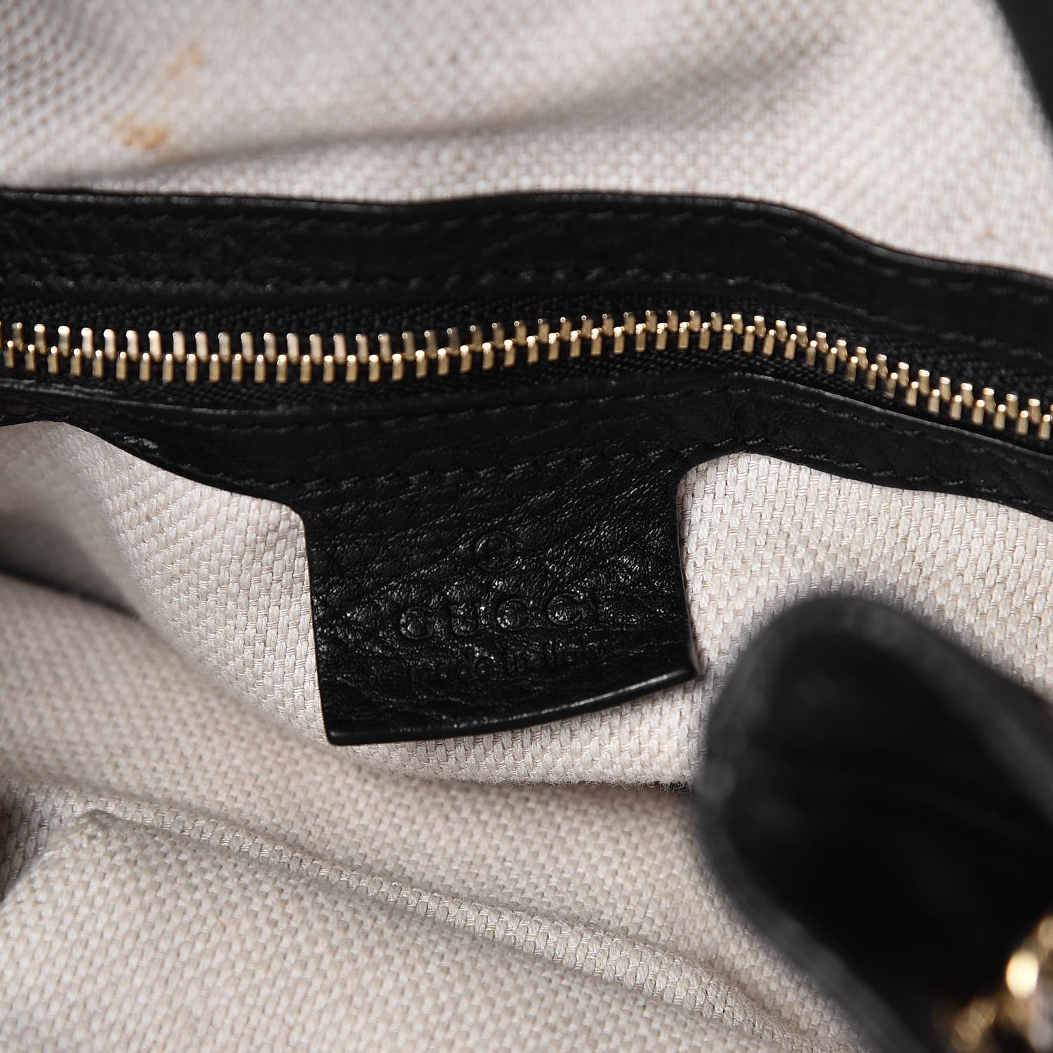 Gucci Pebbled Calfskin Medium Soho Chain Shoulder Bag Black 5 of 6
