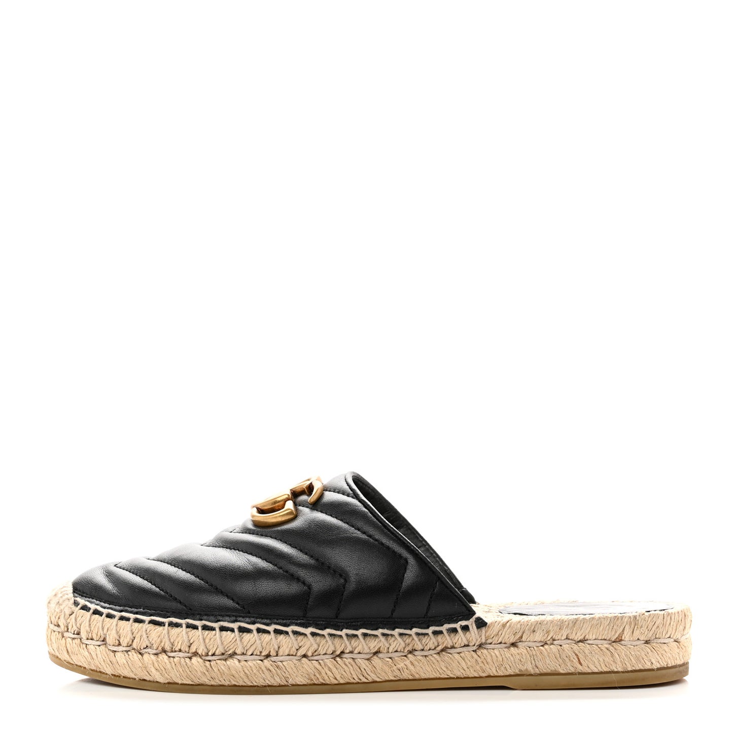 Nappa Matelasse GG Marmont Espadrille Slippers 36.5 Black