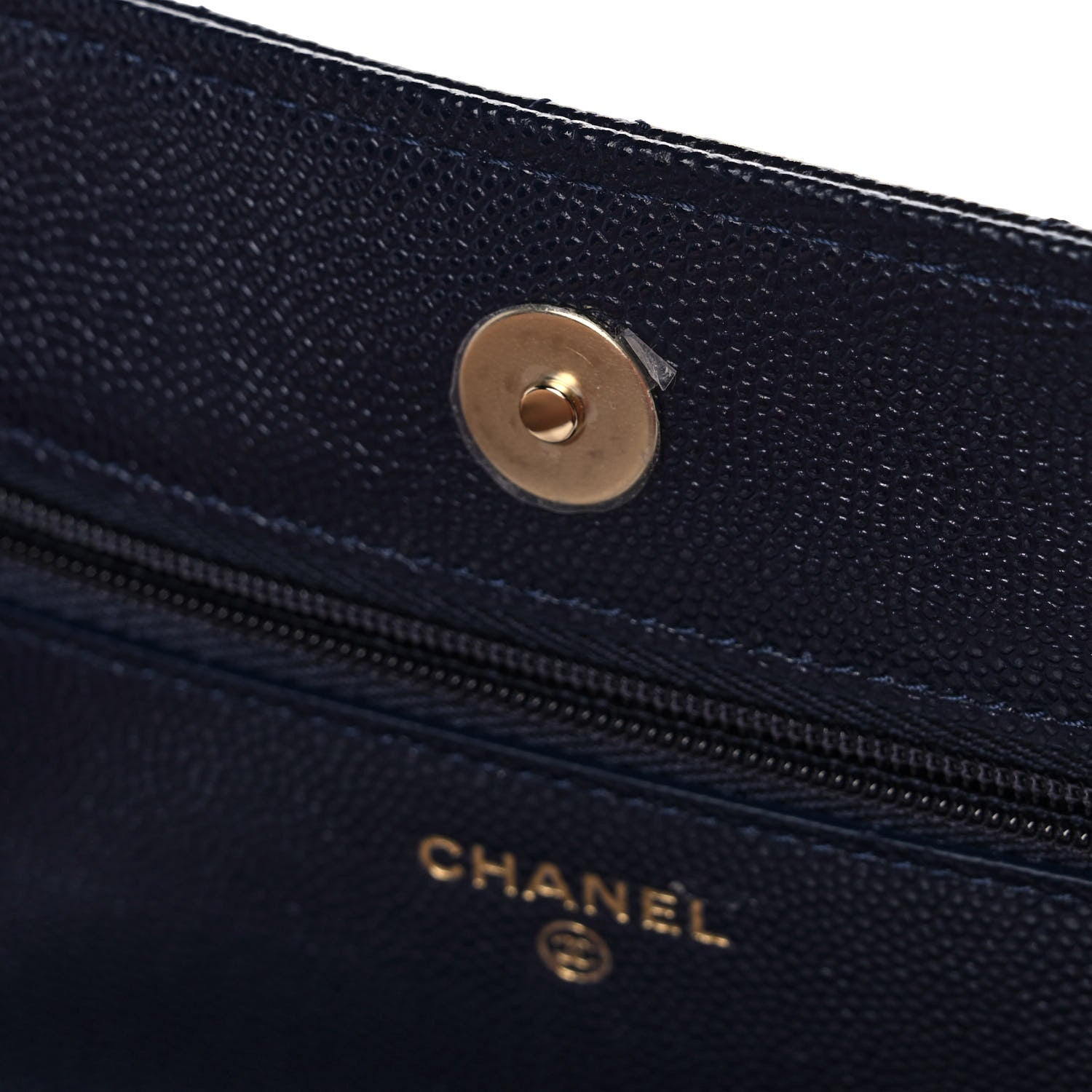 Chanel Caviar Quilted Wallet On Chain WOC Navy Blue 11 of 12