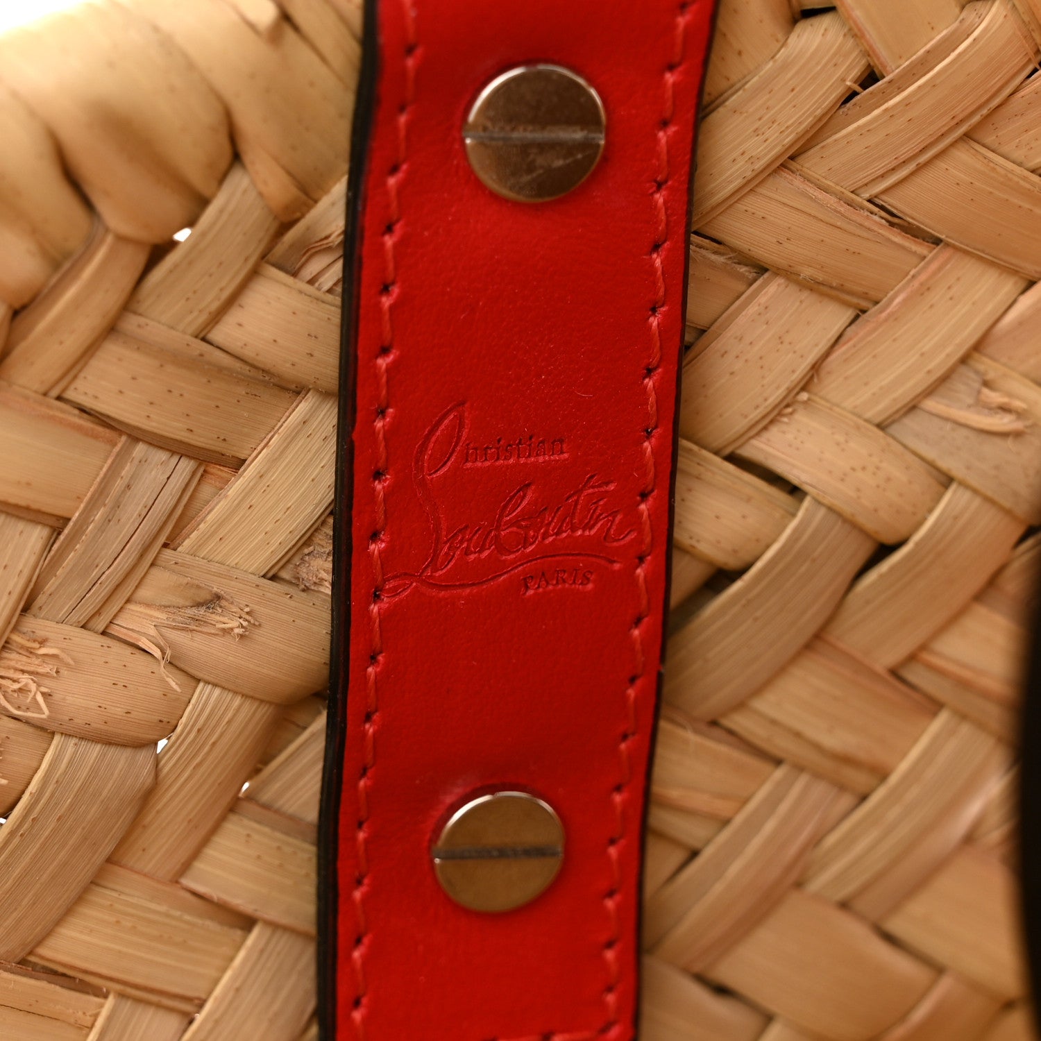 Christian Louboutin Woven Straw Loubishore Tote Beige 6 of 11