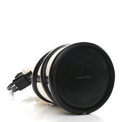 Alexander McQueen Calfskin The Soft Curve Drawstring Bag White Black 4 of 9