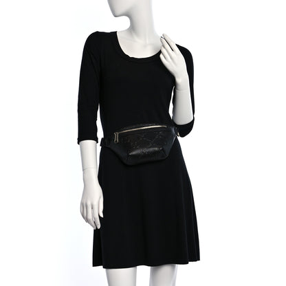 Gucci Calfskin GG Tennis Embossed Belt Bag Black 2 of 12