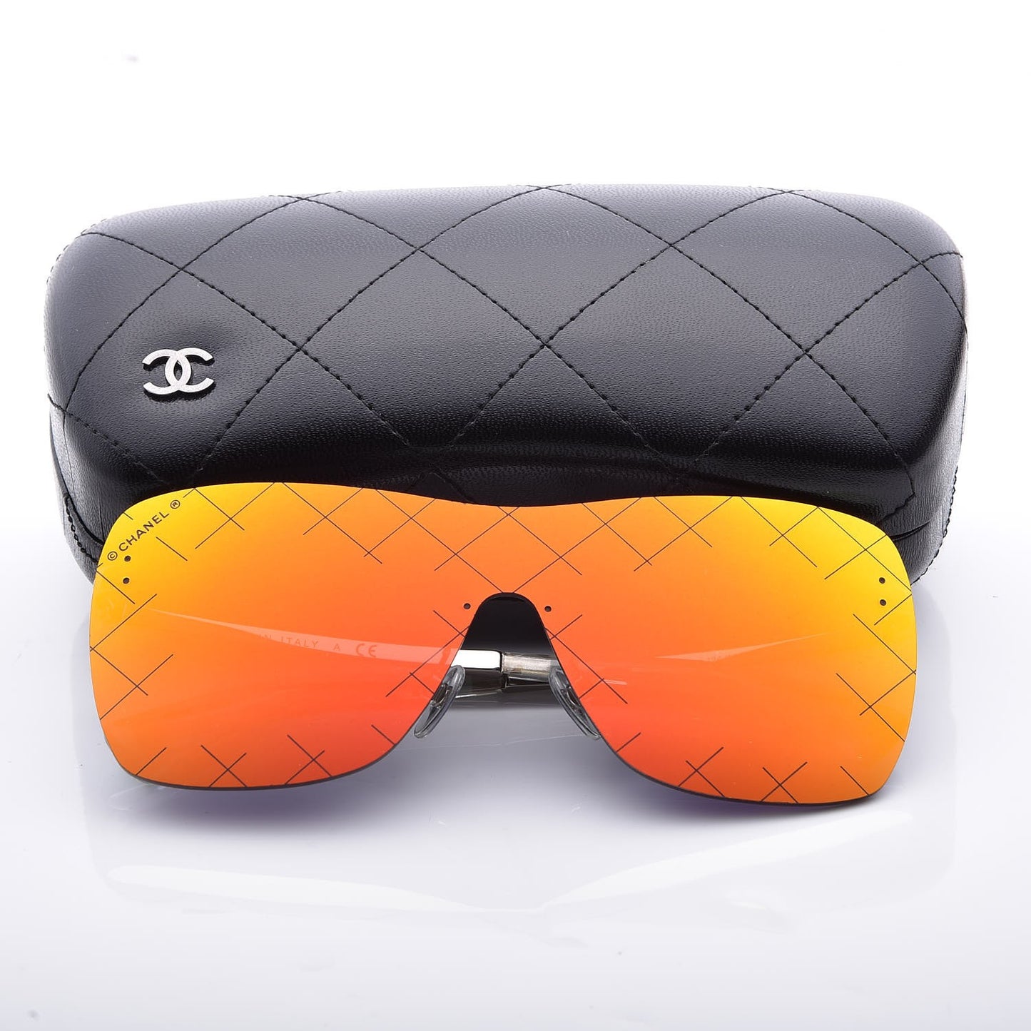Shield Runway Sunglasses 4215 Silver Red