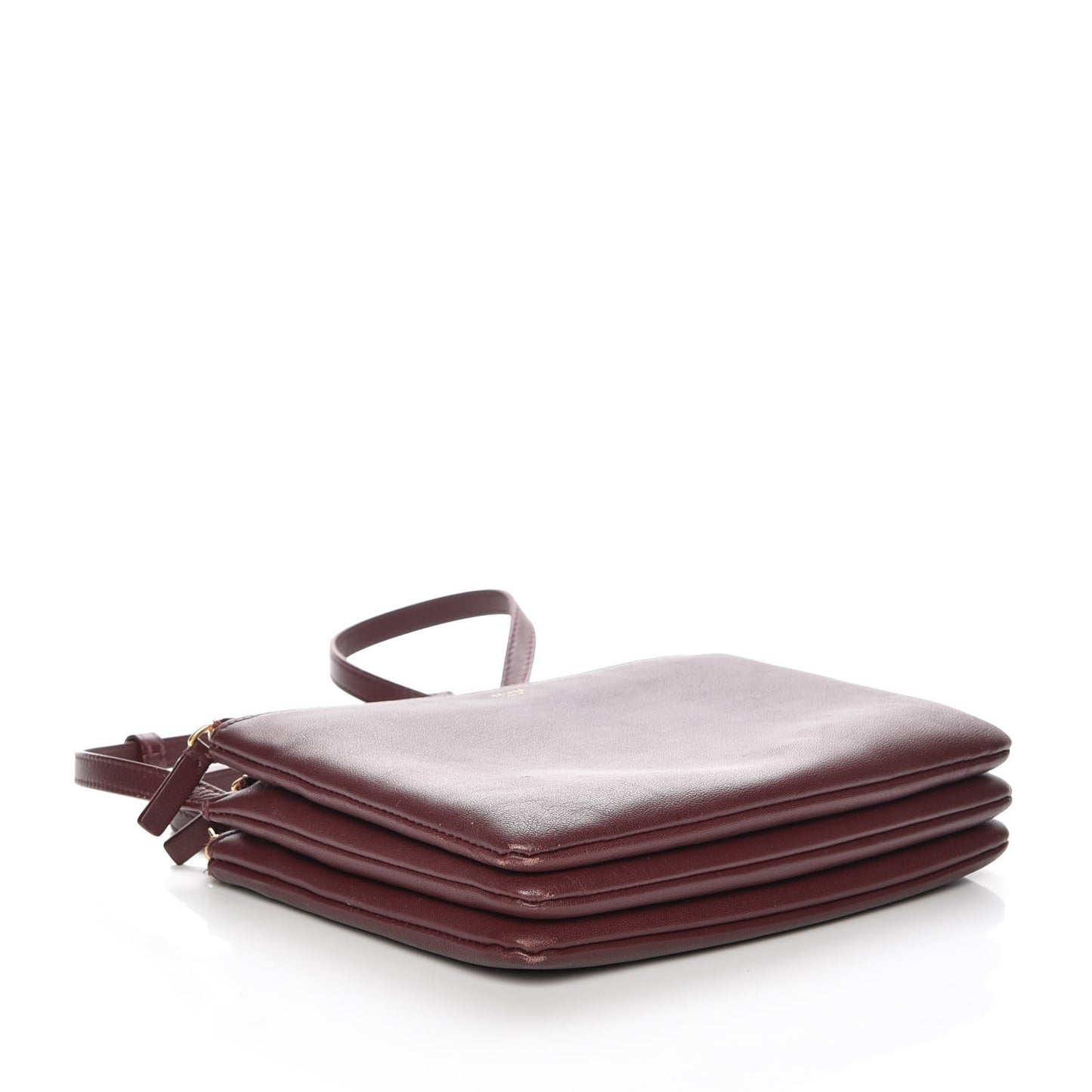 Smooth Lambskin Small Trio Crossbody Bag Burgundy