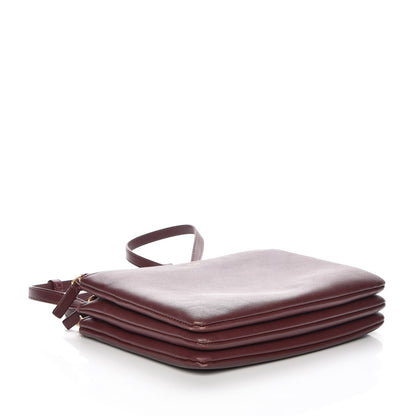 Celine Smooth Lambskin Small Trio Crossbody Bag Burgundy 4 of 11