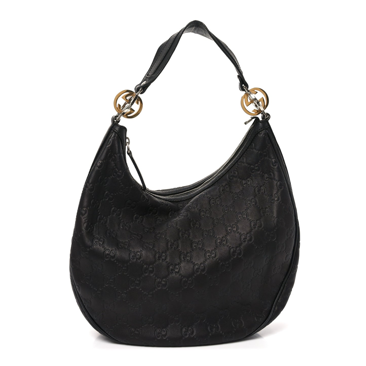 Guccissima Medium GG Twins Hobo Black