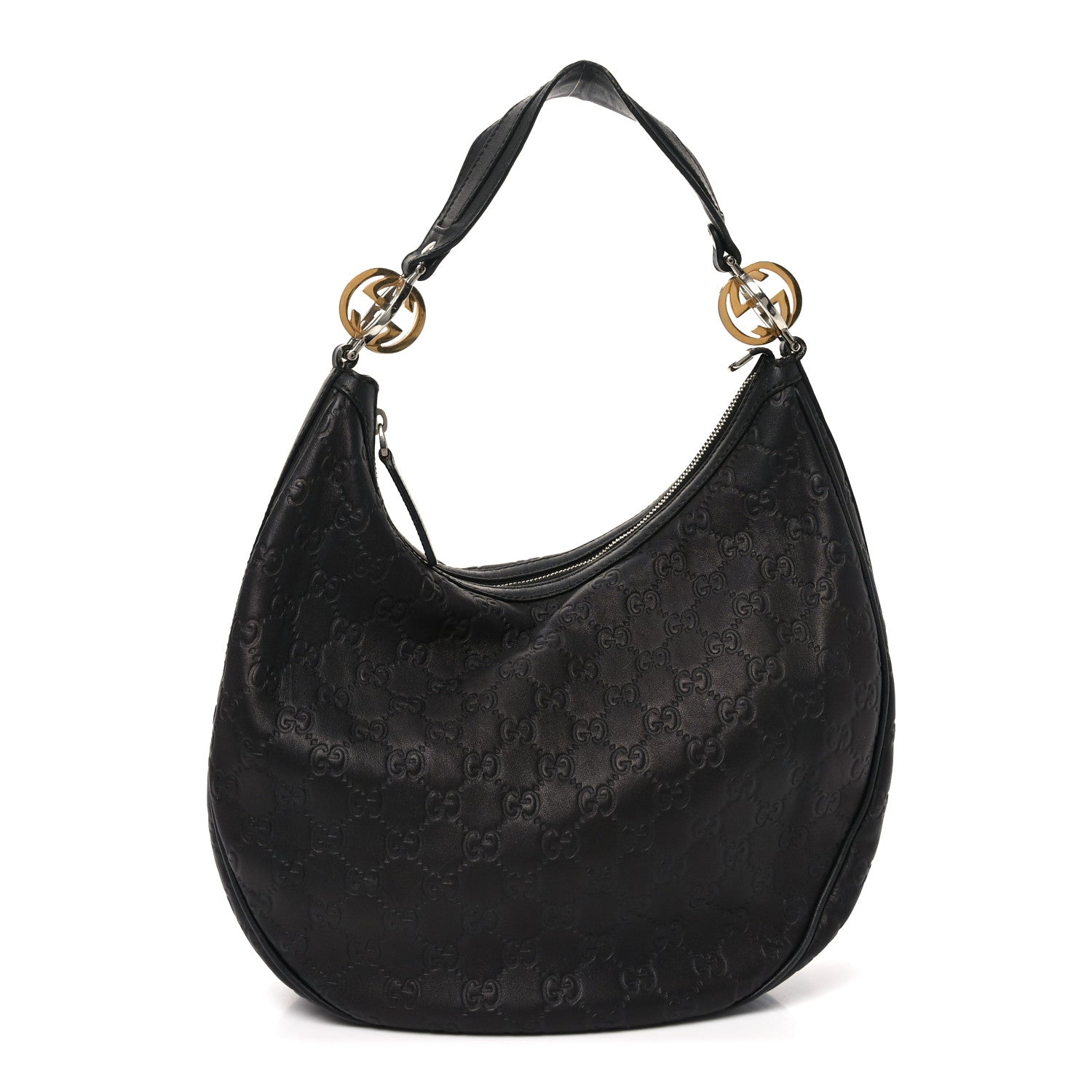 Gucci Guccissima Medium GG Twins Hobo Black 1 of 11