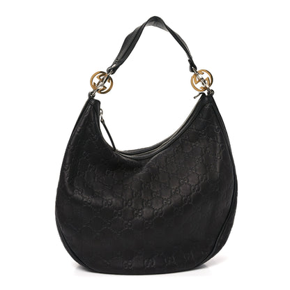 Gucci Guccissima Medium GG Twins Hobo Black 1 of 11