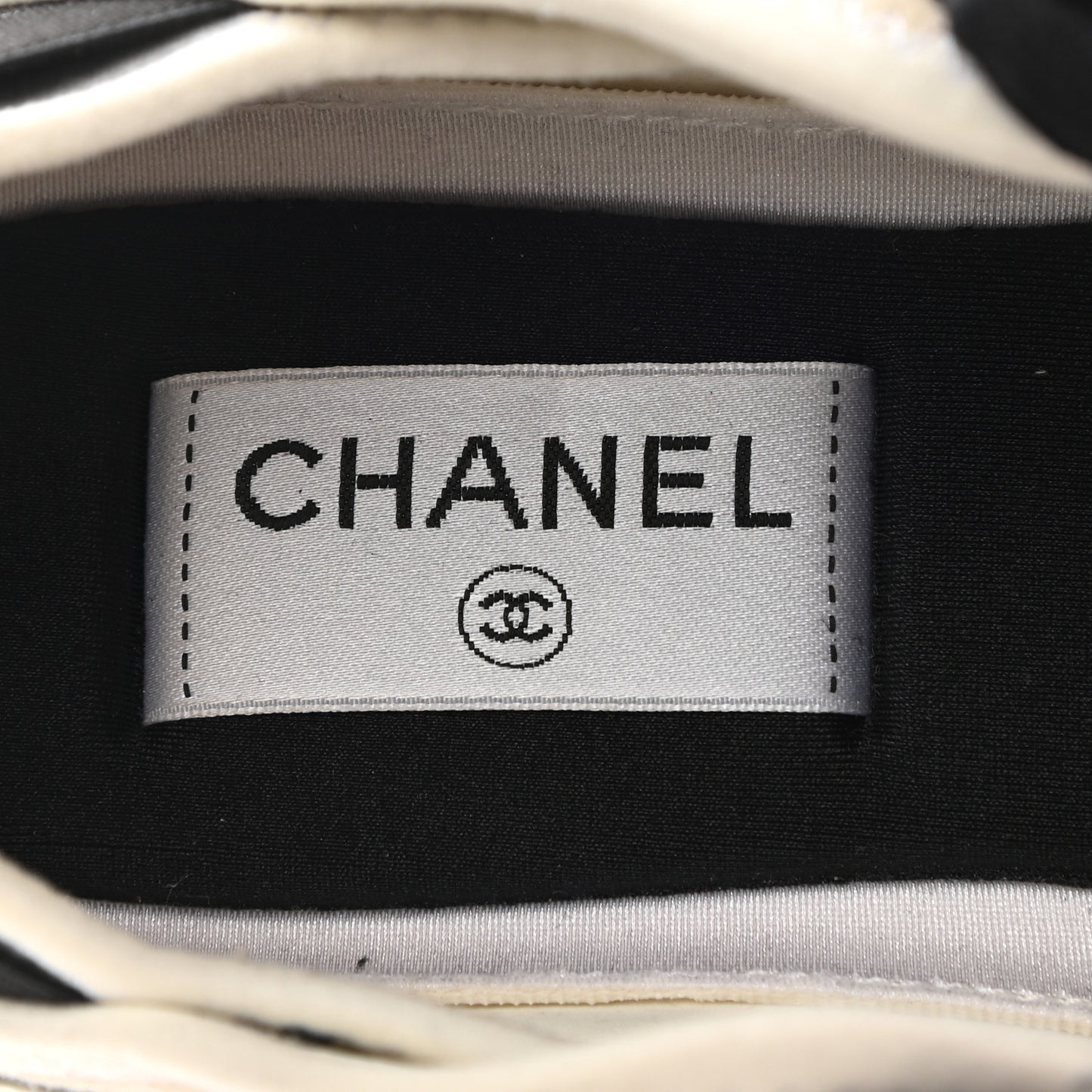 Velvet Calfskin Mixed Fibers CC Sneakers 39 Ivory Black