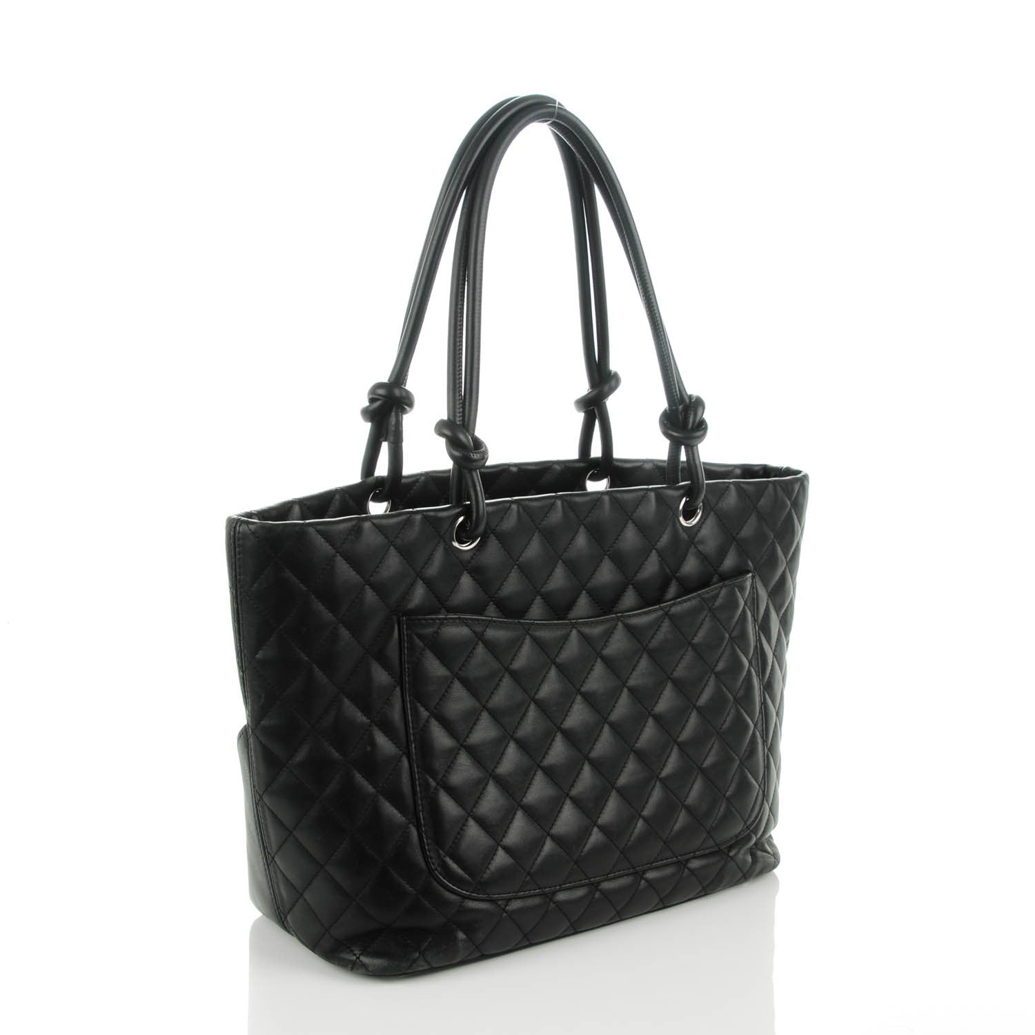 Chanel Calfskin Quilted Large Cambon Tote Black White 3 of 7
