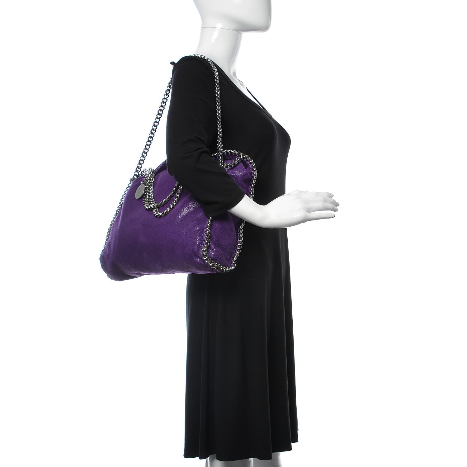 Stella McCartney Shaggy Deer Small Falabella Fold Over Tote Bright Purple 2 of 10