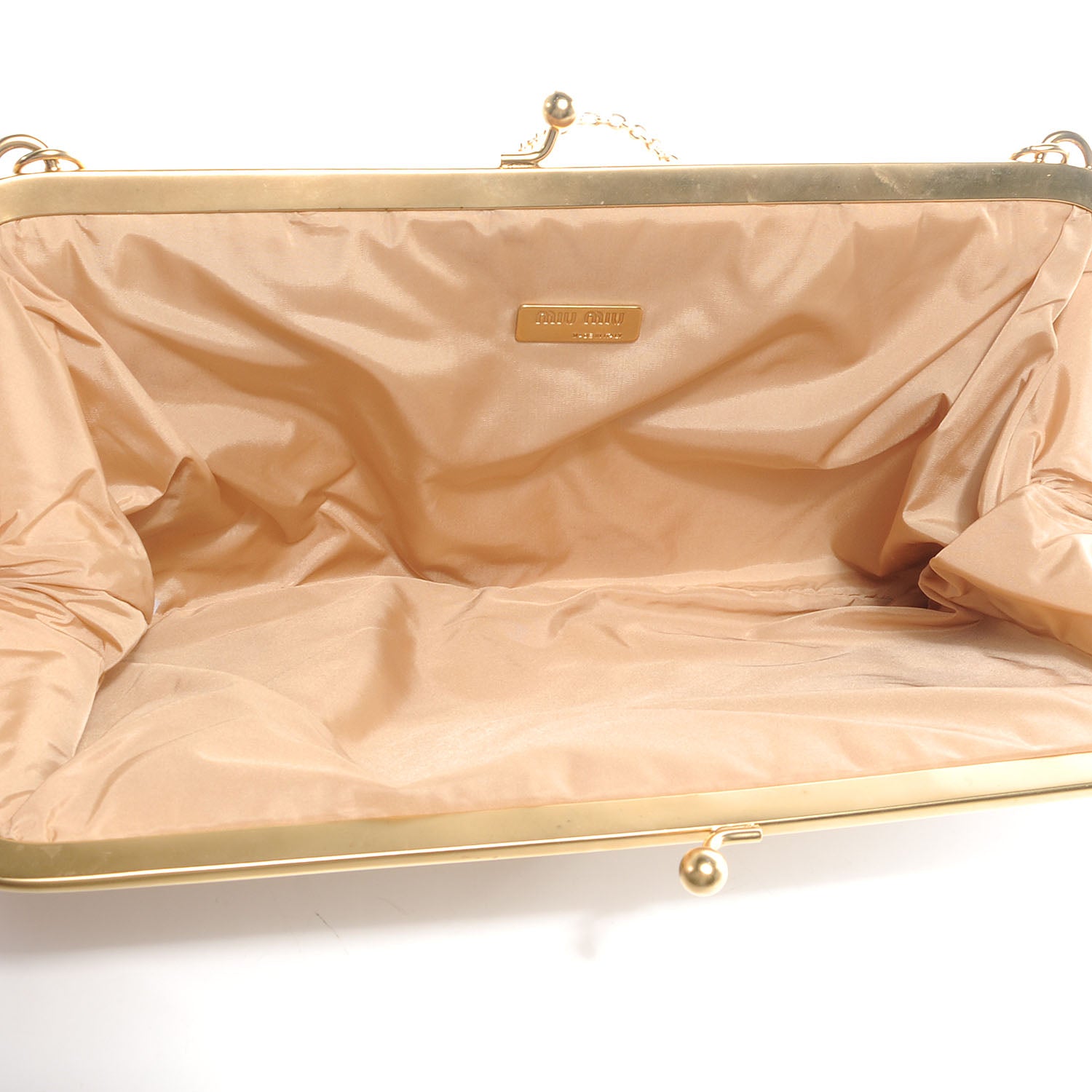 Miu Miu Leather Matelasse Lux Clutch Cream 5 of 8
